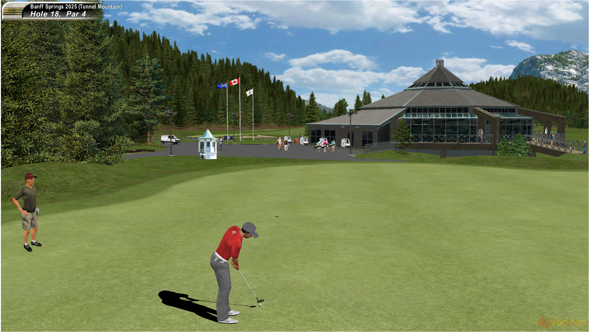 Closing 18th (9th at Tunnel 9) with clubhouse