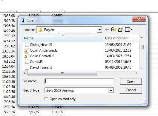 Screen shot, showing locks